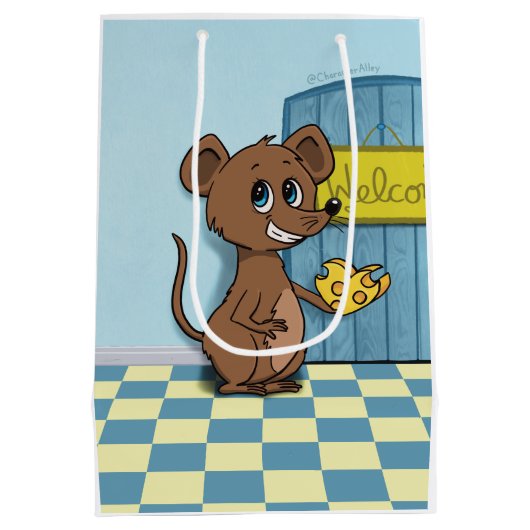 Cheesy Heart Mouse Medium Cadeauzakje (Achterkant)