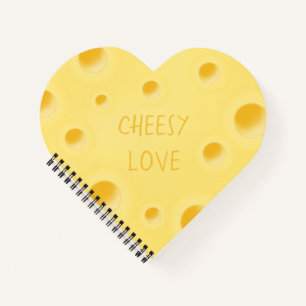 "Cheesy Love" Schattig aangepast Kaas Heart Shaped Notitieboek