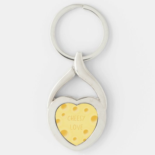 "Cheesy Love" Schattig kaashart Sleutelhanger (Voorkant)