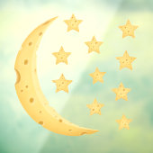 Cheesy Moon & 10 sterren Fanciful Kinderen & Baby Raamsticker (Vel 3)