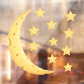 Cheesy Moon & 10 sterren Fanciful Kinderen & Baby Raamsticker (Vel 2)