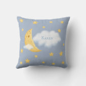 Cheesy Moon & Stars Aangepast Fluffy Cloud Blue Kussen (Achterkant)
