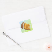 Cheesy Puff Leuke Stickers. Vierkante Sticker (Envelop)