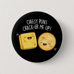 Cheesy Puns Crack-er Me Up Grappige Kaas Pun Donke Ronde Button 5,7 Cm