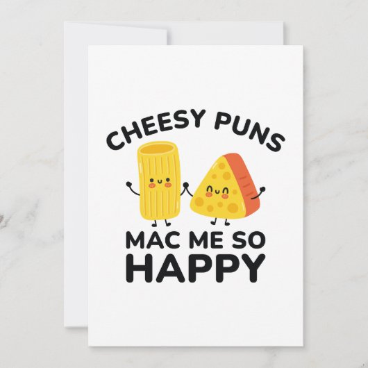 Cheesy Puns Mac Zo blij Bedankkaart (Voorkant)