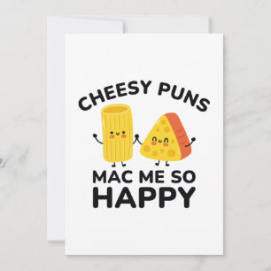 Cheesy Puns Mac Zo blij Bedankkaart