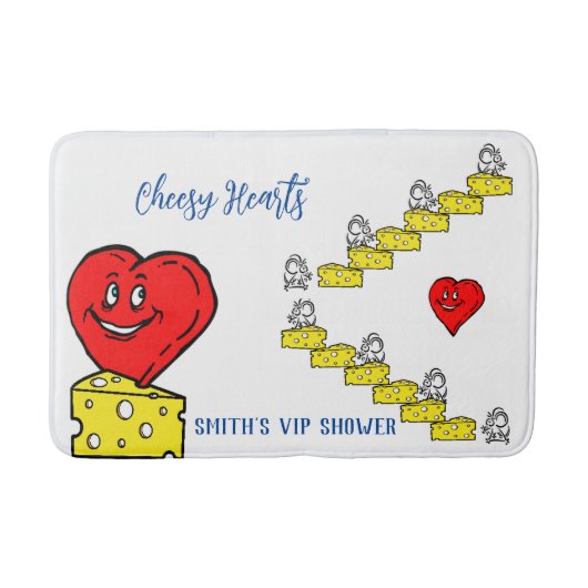 Cheesy Red Hearts Bathroom Bath Mat (Voorkant)