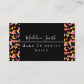 Cheetah Abstract Roze Makeup Artiest Visitekaartje (Voorkant)