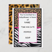 cheetah-afdrukuitnodiging kaart (Voorkant / Achterkant)