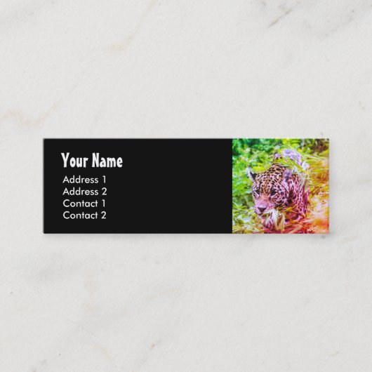 Cheetah Animal Funky Foto Mini Visitekaartje (Voorkant)