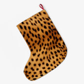 Cheetah Animal Fur Grote Kerstsok (Achterkant (Hangend))