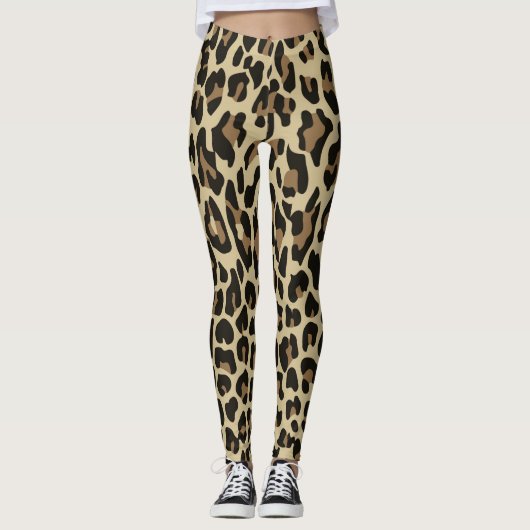 Cheetah animal léopard Brown Leggings (Devant)