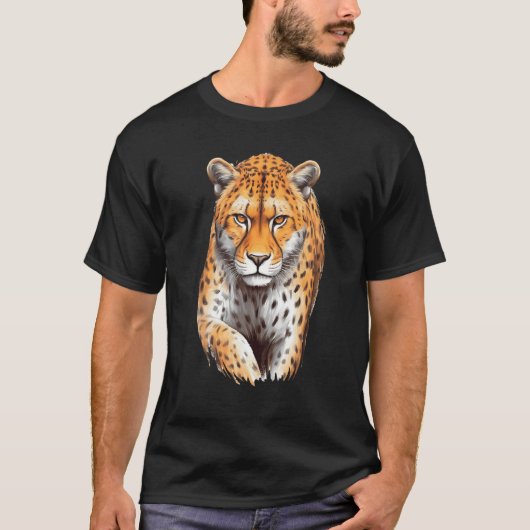 Cheetah Animal Print Big Cat Wildlife Graphic Desi T-shirt (Voorkant)