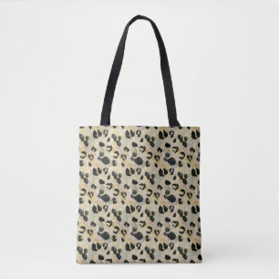 Cheetah Animal Print Black, Gold Draagtas