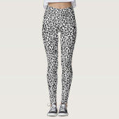 Cheetah Animal Print in zwart-wit Leggings (Voorkant)