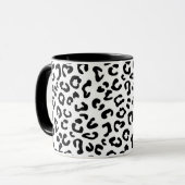 Cheetah Animal Print in zwart-wit Mok (Voorkant links)