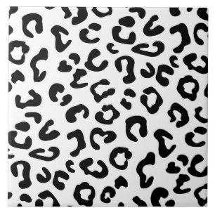 Cheetah Animal Print in zwart-wit Tegeltje