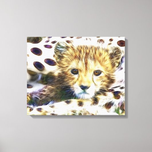 Cheetah animal sauvage Cub Toile enveloppée (Recto)