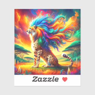 Cheetah Art Sticker