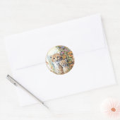 Cheetah Baby en mam Ronde Sticker (Envelop)