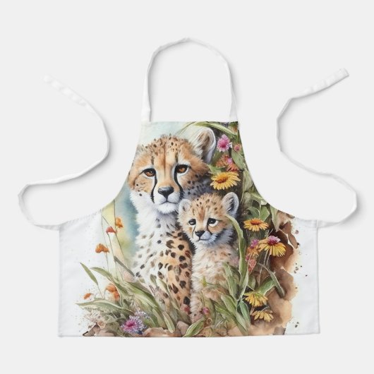 Cheetah Baby en mam Schort (Voorkant)