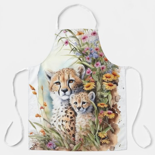 Cheetah Baby en mam Schort (Voorkant)