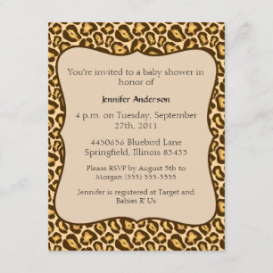 Cheetah Baby shower Kaart