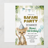 Cheetah Birthday Party Invitation (Devant / Derrière)