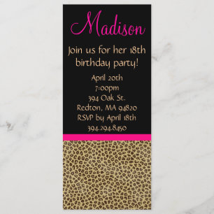 Cheetah Birthday Uitnodiging