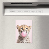 Cheetah Blowing Pink Bubble Gum Magneet (Insitu (Vaatwasser))