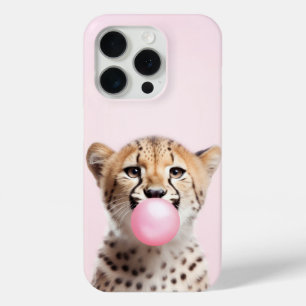 Cheetah Blowing Pink Bubble Gum Telefoon Case