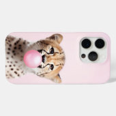 Cheetah Blowing Pink Bubble Gum Telefoon Case (Achterkant (horizontaal))