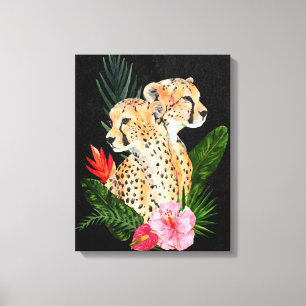 Cheetah Bouquet 2 Canvas Afdruk
