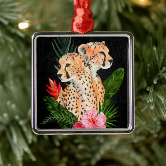 Cheetah Bouquet Metalen Ornament (Boom)