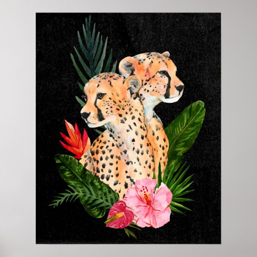 Cheetah Bouquet Poster (Voorkant)