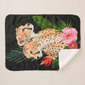 Cheetah Bouquet Sherpa Deken (Voorkant (horizontaal))