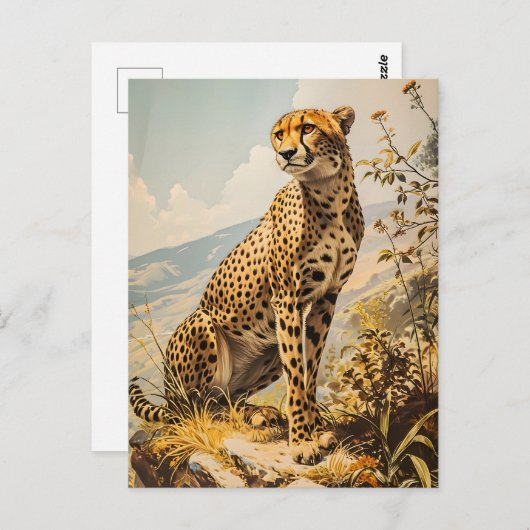 Cheetah Briefkaart (Voorkant / Achterkant)