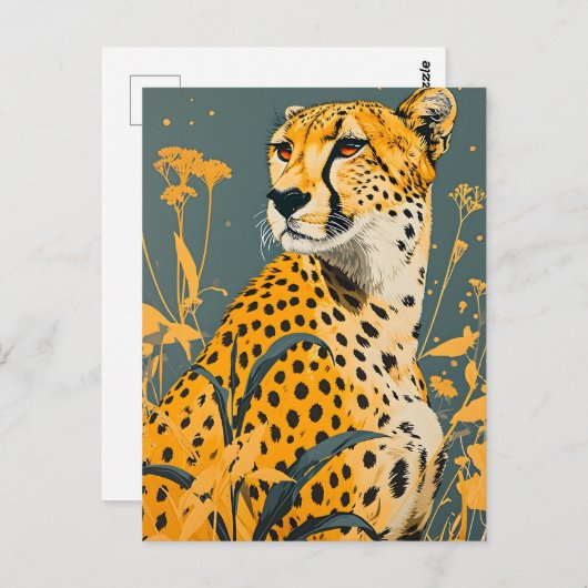Cheetah Briefkaart (Voorkant / Achterkant)