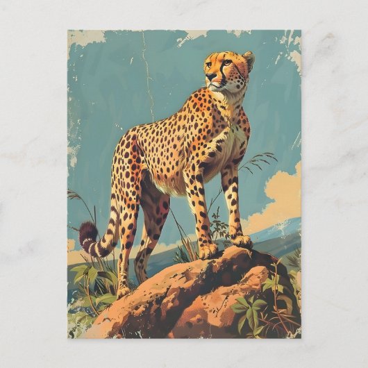  Cheetah Briefkaart (Voorkant)