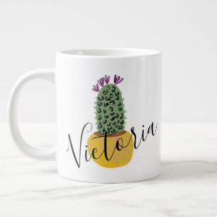 Cheetah Cactus Illustratie Naam Reuzen Koffiemok Extra Grote Beker