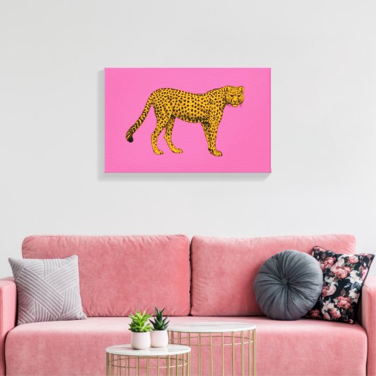 Cheetah Canvas Afdruk (Insitu (Woonkamer))