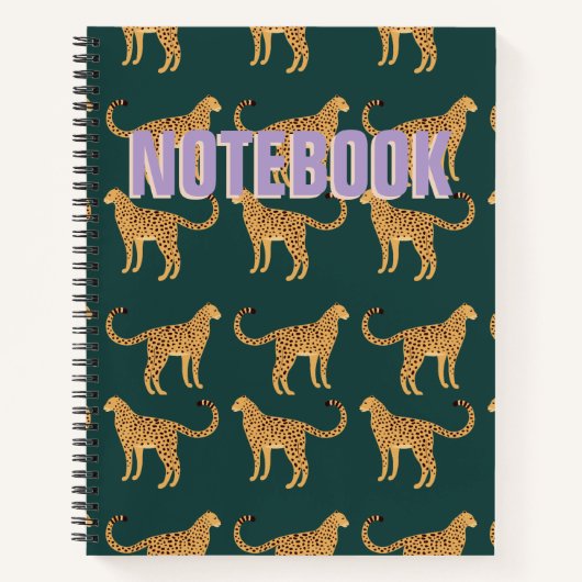 Cheetah, Carnet Spiral léopard vert (Devant)