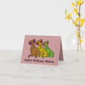 Cheetah Cool Cats Verjaardag Kaart (Gele Bloem)