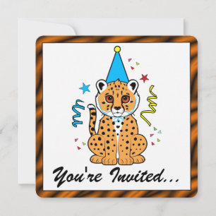 Cheetah Cub Birthday Invite Kaart