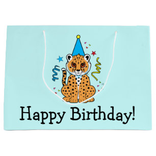 Cheetah Cub Happy Birthday Large Cadeauzakje