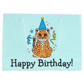 Cheetah Cub Happy Birthday Large Cadeauzakje (Achterkant)