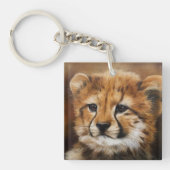 Cheetah Cub Two Sided Sleutelhanger (Voorkant)