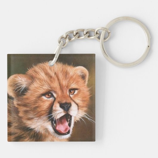 Cheetah Cub Two Sided Sleutelhanger (Achterkant)