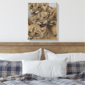 Cheetah Cubs spelen Canvas Afdruk (Insitu (Slaapkamer))