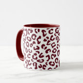 Cheetah Dierenprint in Maroon en Wit Mok (Voorkant links)